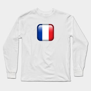 Cool Retro French Style Flag Emblem Long Sleeve T-Shirt